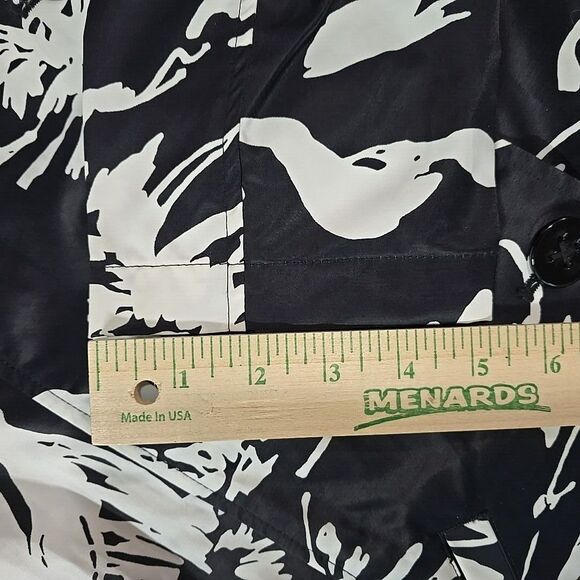 Black White Floral Raincoat Jacket FitsLg Chicos3 NWT Belted Boho Chic Glam City - Picture 9 of 16